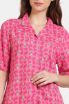 Zivame Jewel Garden Woven Pyjama Set - Fruit Dove — thumbnail 5